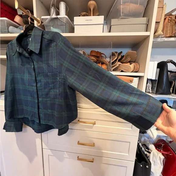Tuckernuck Navy and Teal Plaid Shirt - Picture 2 of 5